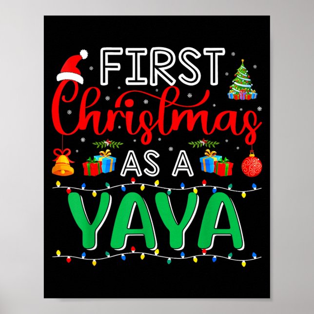 First Christmas As Yaya Family Matching New Yaya  Poster (Vorne)