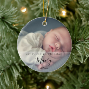 First Christmas Baby Birth Stats Foto Keramik Ornament