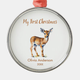 First Christmas Baby Deer Ornament Aus Metall