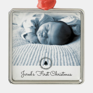 First Christmas Baby Foto Keepake Ornament Aus Metall