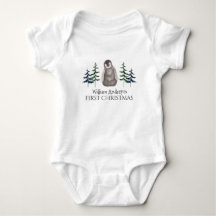 First Christmas Baby Penguin & Tree Personalisiert