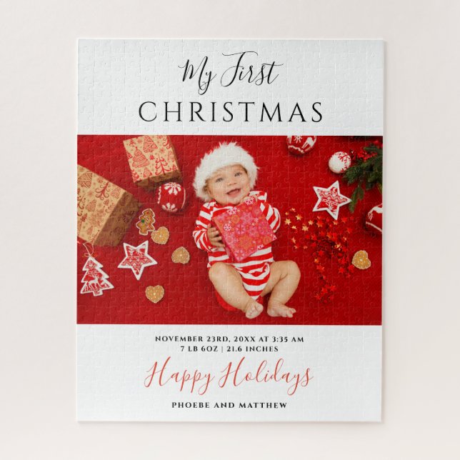 First Christmas Baby Photo Collage Puzzle (Vertikal)