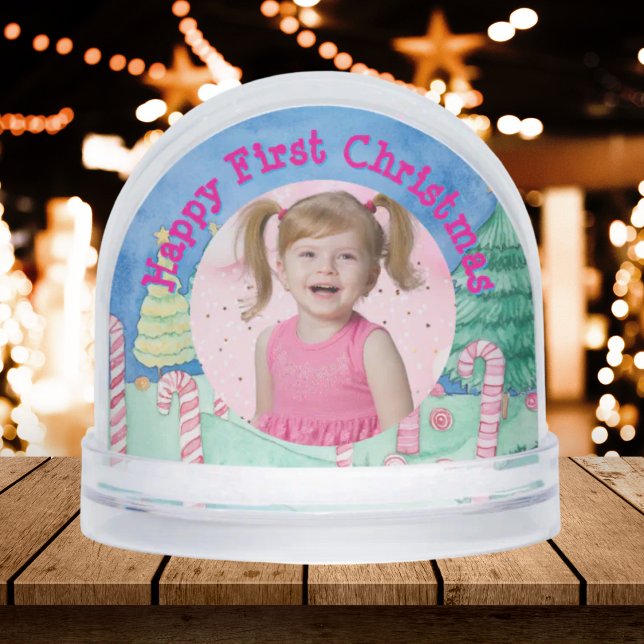 First Christmas Candy Cane Foto Snow Globe Schneekugeln (Von Creator hochgeladen)