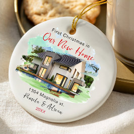 first christmas Custom house photo Keramik Ornament