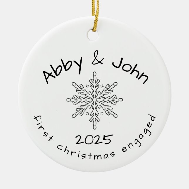 First Christmas Engaged Ornament Minimalist  (Vorne)