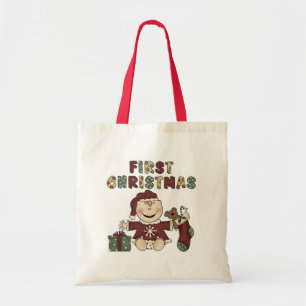 First Christmas Girl Tshirts & Gifts Tragetasche