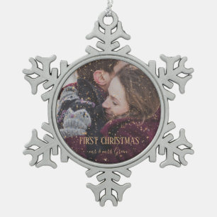 First Christmas Gold Glitzer Snowflake Ornament