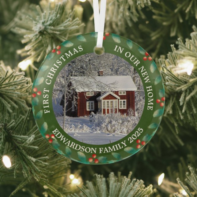 First Christmas in our new Home house photo Ornament Aus Glas (InSitu)