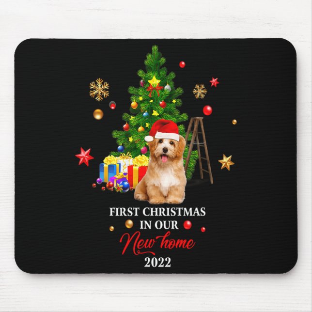 First Christmas In Our New Home Xmas Maltese Dog T Mousepad (Vorne)