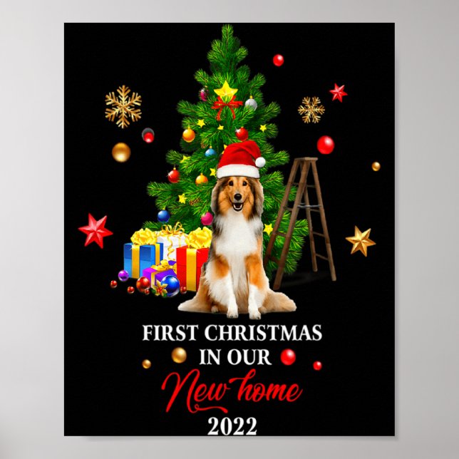 First Christmas In Our New Home Xmas Shetland Shee Poster (Vorne)