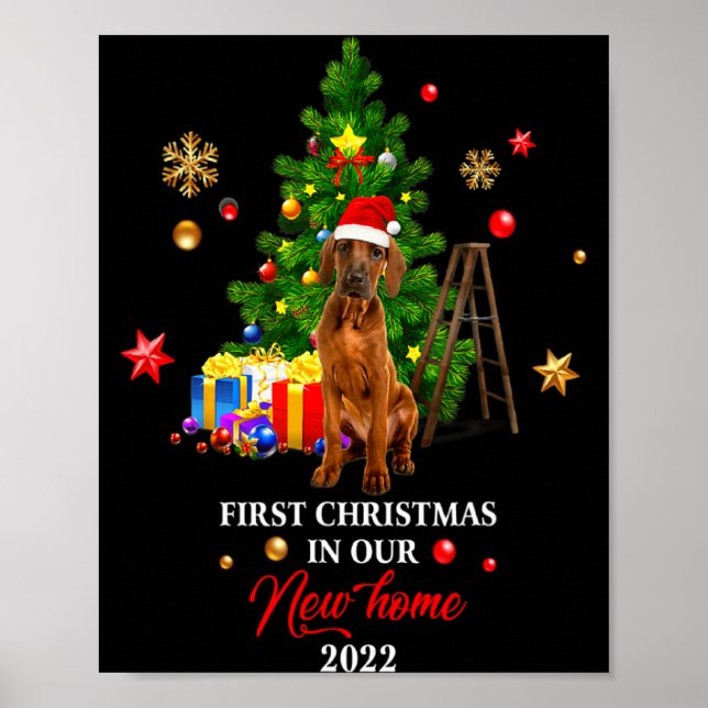 First Christmas In Our New Home Xmas Viszla Dog T  Poster (Vorne)