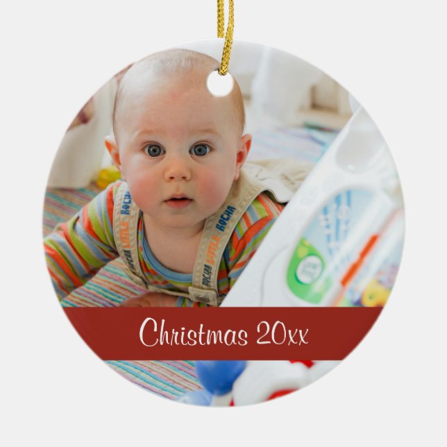 First Christmas Keepake Custom Foto Ornament (Vorne)