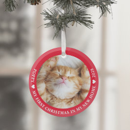 First Christmas Kitten Cat Foto Ornament Aus Glas