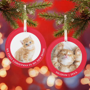 First Christmas Kitten Cat Personalisiertes Foto Ornament
