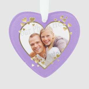 First Christmas Lavender Heart Foto Ornament