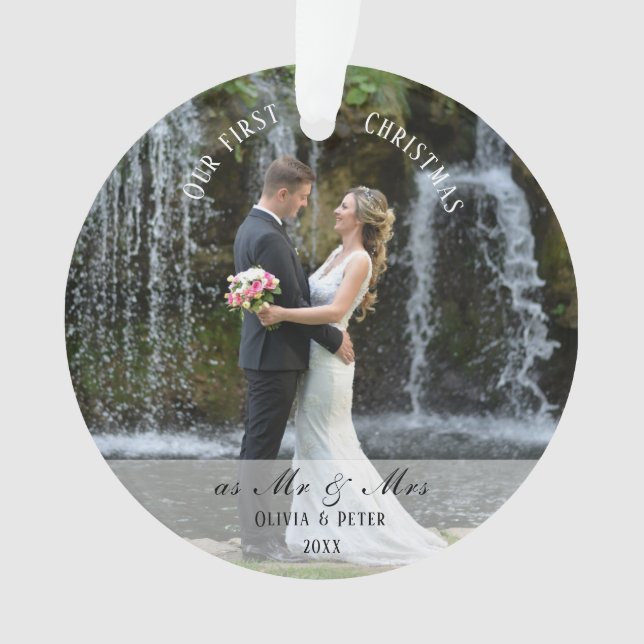 First Christmas Married as Mr. & Mrs. Ornament (Vorderseite)