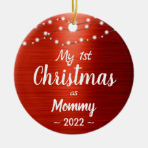 First Christmas Mommy String Lights Name Foto