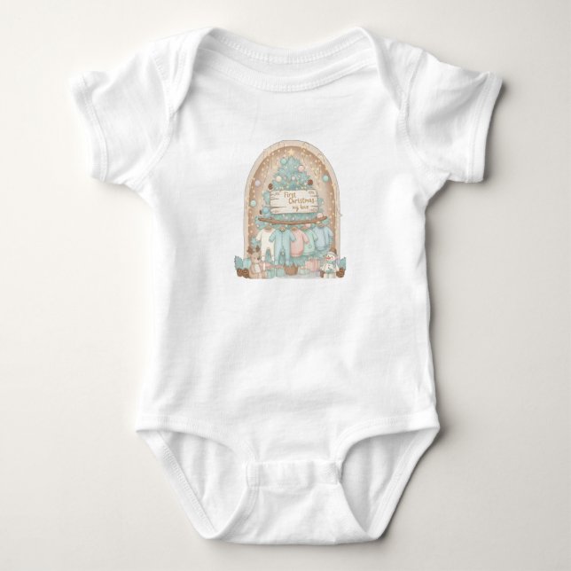 First Christmas My Love | Cute Baby Bodysuit Baby Strampler (Vorderseite)