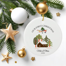 First Christmas New Home Cessna Airplane and Tree