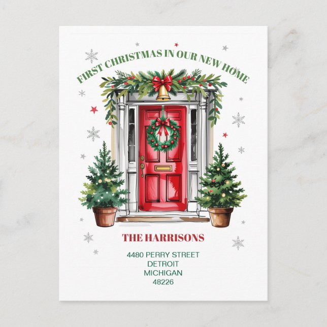 First  Christmas New House  Feiertagspostkarte (Vorderseite)