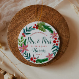 First Christmas Newlyweds Keramik Ornament