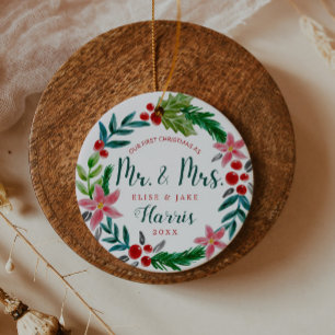 First Christmas Newlyweds Keramik Ornament