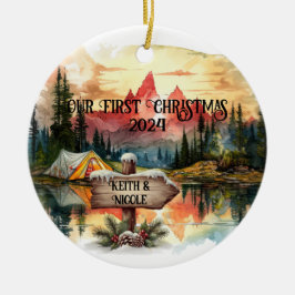 First Christmas Outdoorsy Couple neu Keramik Ornament
