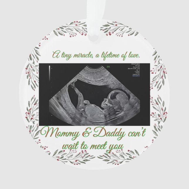 First Christmas Pregnancy Ultrasound Photo Holiday Ornament (Vorderseite)