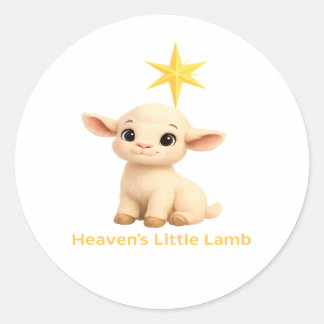 First Christmas Religious Heavens Little Lamb Runder Aufkleber