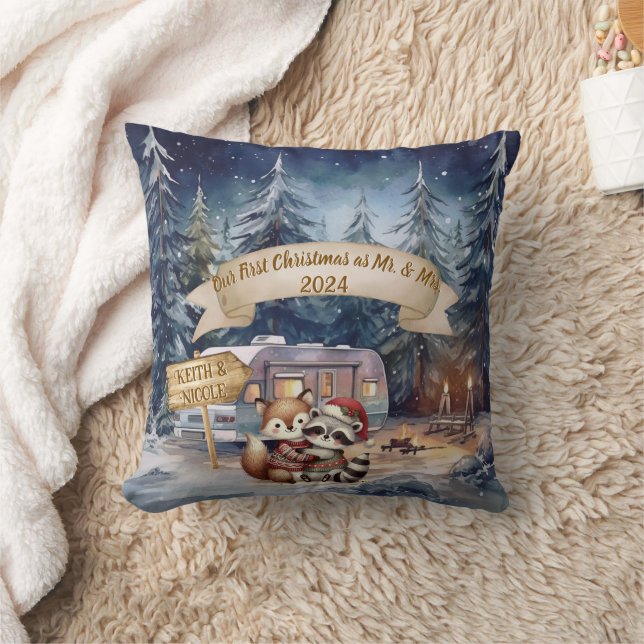 First Christmas RV Couple New Ornament Kissen (Decke)