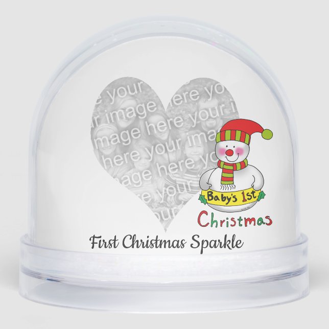 First Christmas Sparkle – Snowman Design Schneekugeln (Vorderseite)