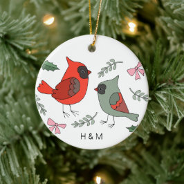 First Christmas Together Kardinal Couple Custom Keramik Ornament