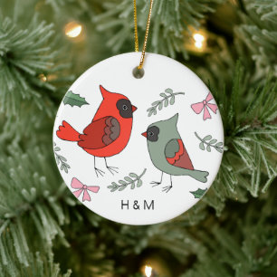 First Christmas Together Kardinal Couple Custom Keramik Ornament