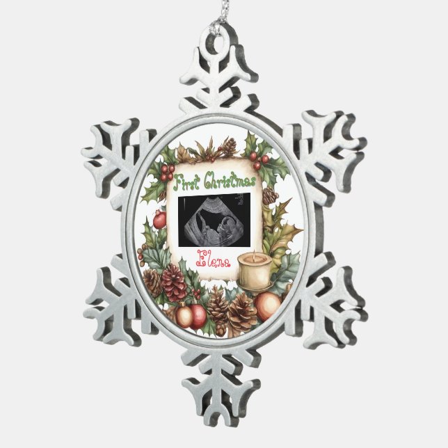 First Christmas Ultrasound Photo Keepsake Ornament (Rechts)