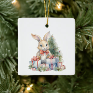 First Christmas Whimsical Niedlich Bunny individue Keramikornament