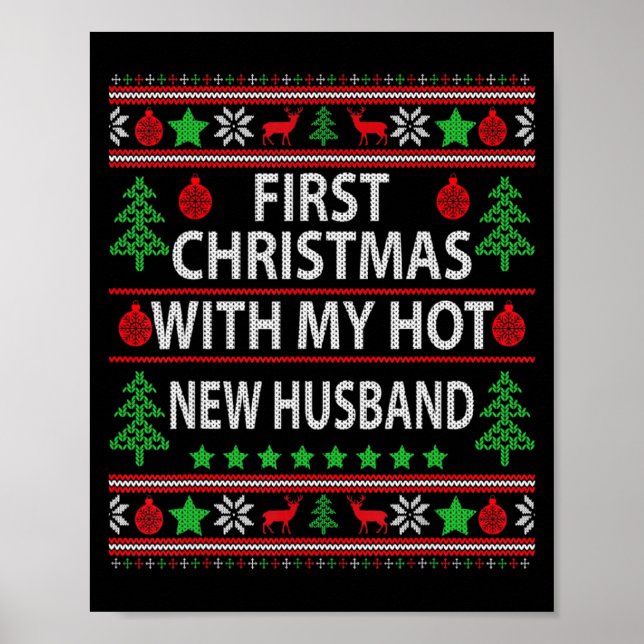 First Christmas With My Hot New Husband Xmas Coupl Poster (Vorne)