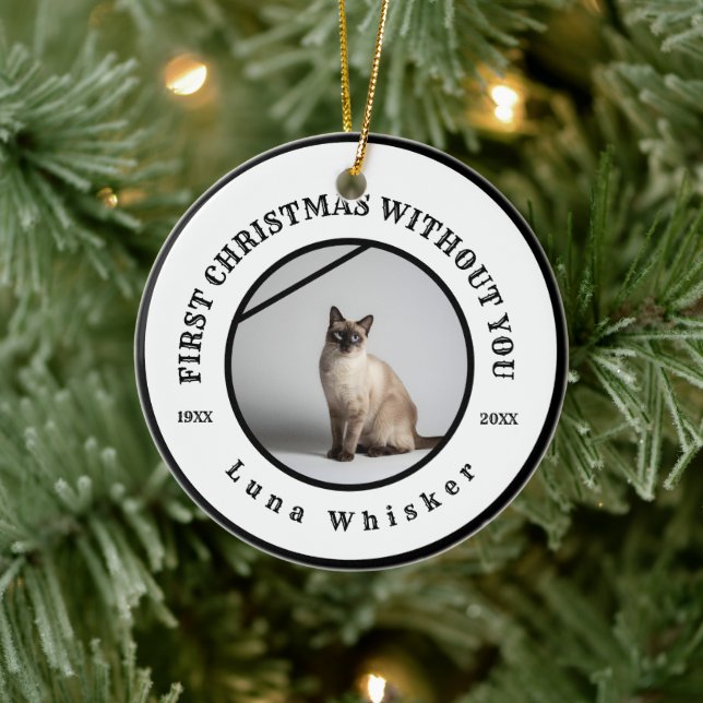 First Christmas Without You Pet Memorial Keramik Ornament (Baum)