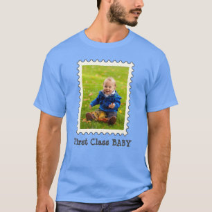 First Class Baby Niedliches Personalisiertes Foto T-Shirt