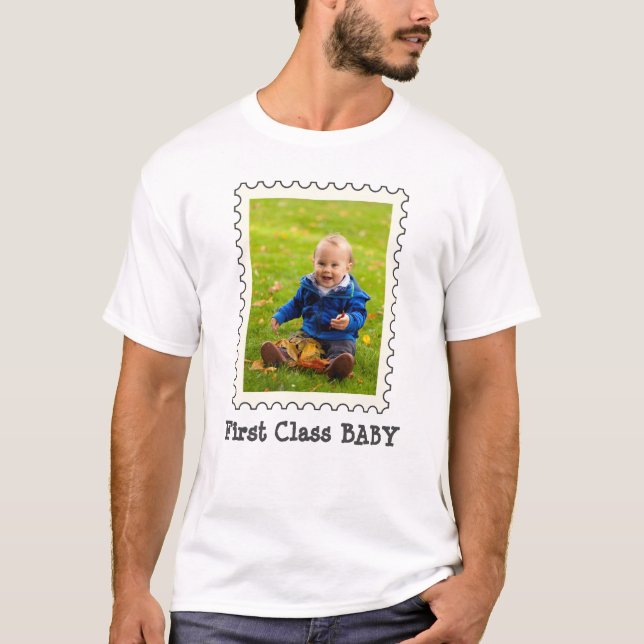 First Class Baby Niedliches Personalisiertes Foto T-Shirt (Vorderseite)