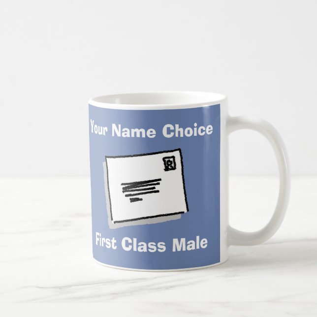 First Class Male with Personalised Name Tasse (Rechts)