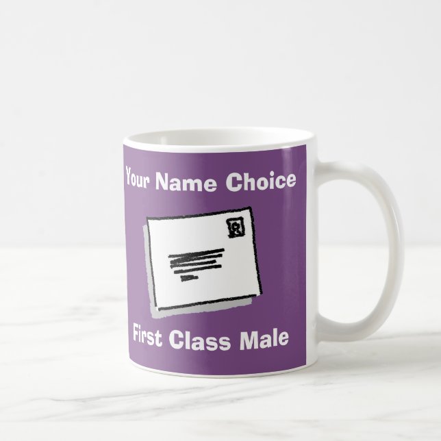 First Class Male with Personalised Name Tasse (Rechts)