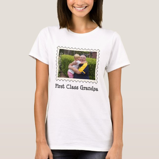 First Class Opa Papa benutzerdefiniertes horizonta T-Shirt (Vorderseite)