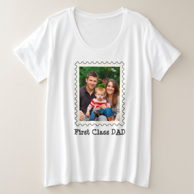 First Class Vater Best Vater Jederzeit benutzerdef Große Größe T-Shirt (Design vorne)