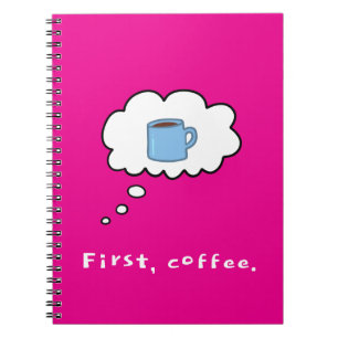 First Coffee Magenta Notizblock