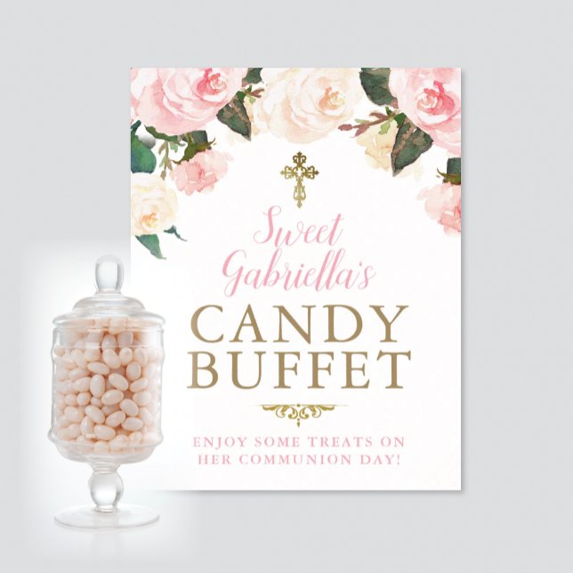 First Communion & Baptism CANDY BUFFET PINK Poster (Von Creator hochgeladen)
