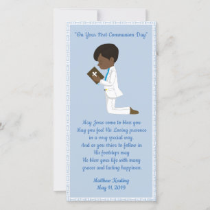 First Communion Black Boy Dankeskarte