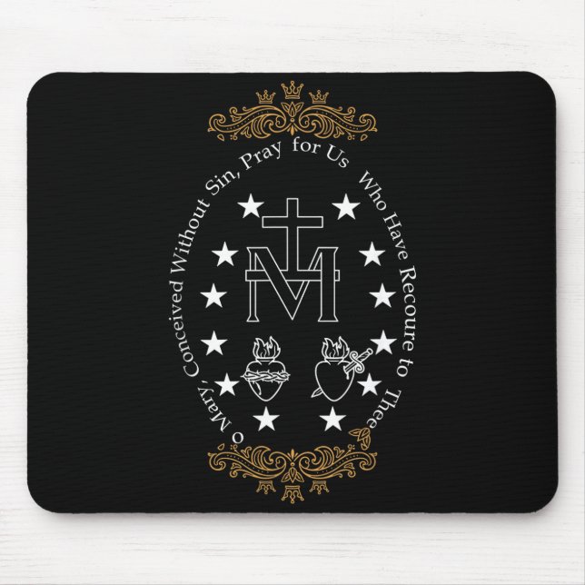 First Communion Catholic O Mary For Boy Girl Kids  Mousepad (Vorne)