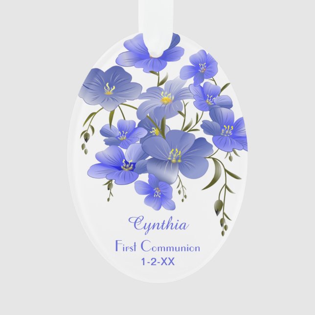 First Communion Elegant Personalisiert Ornament (Vorderseite)