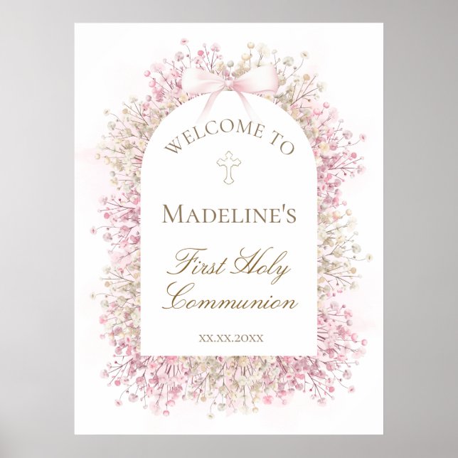 First Communion floral welcome Poster (Vorne)