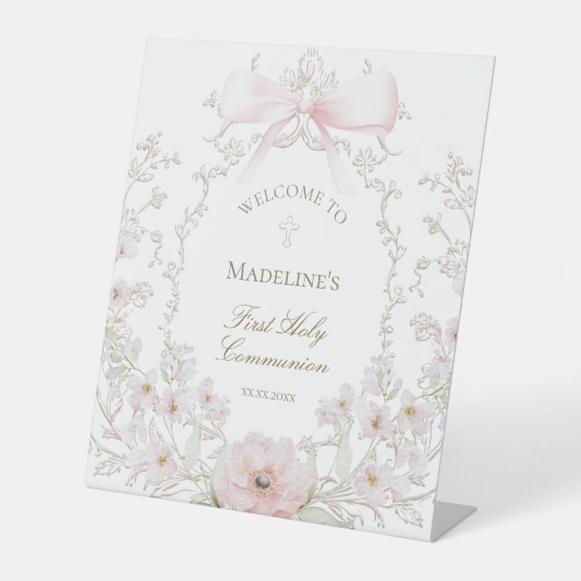 First Communion girl welcome Sockelschild (Vorderseite)